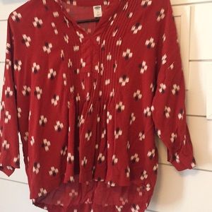 Red printed blouse
